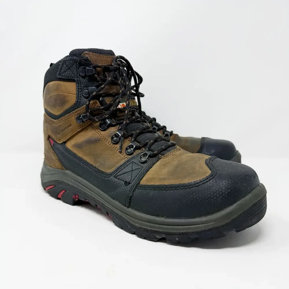 Red Wing Brown Leather Steel Toe Work Boots Men's Size 9.5 VGUC Lace Up